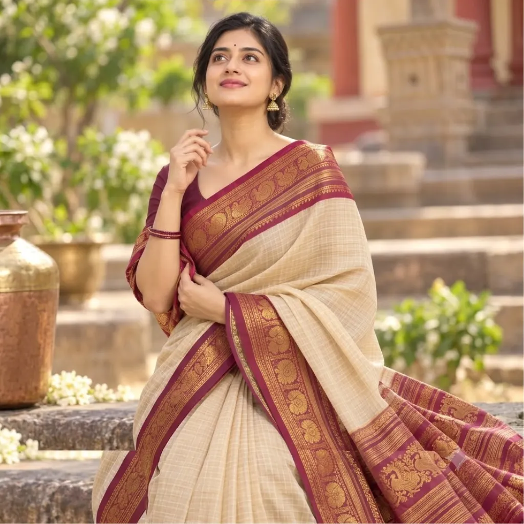 Kanchipuram Cotton saree Cotton Saree – Tamirra Silks